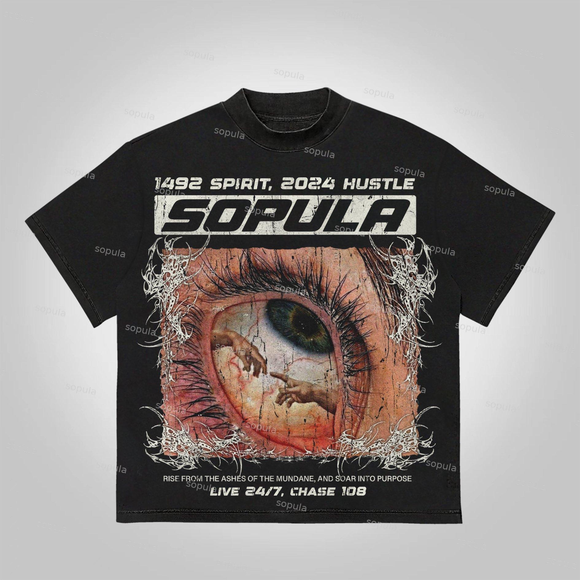 Sopula Thorns Explore The Renaissance Live In The Present Vintage Graphics Cotton T-Shirt Product Image