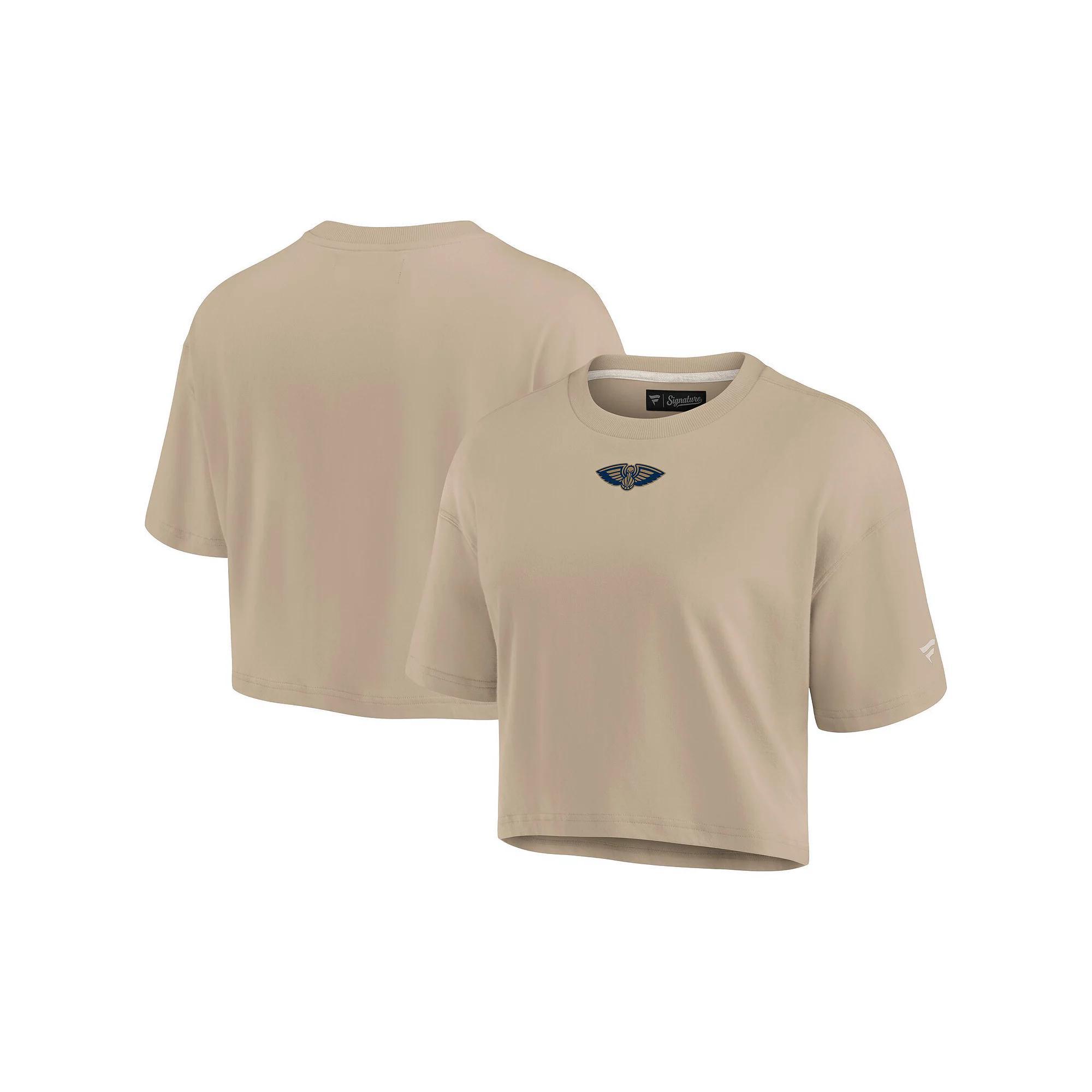 Womens Fanatics Signature Khaki New Orleans Pelicans Elements Super Soft Boxy Cropped T-Shirt Product Image