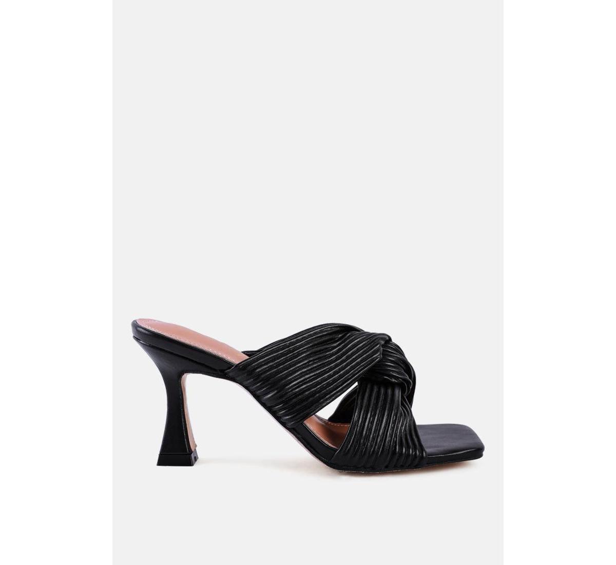 London Rag Battle Ex Women's Knot Strap Sandals, Size: 7, Black Product Image