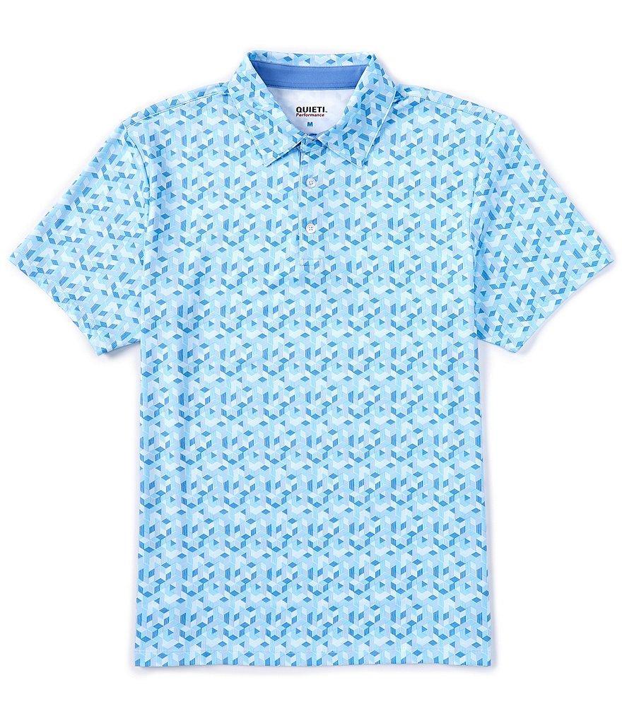 Quieti Geo Print Short Sleeve Polo Shirt Product Image