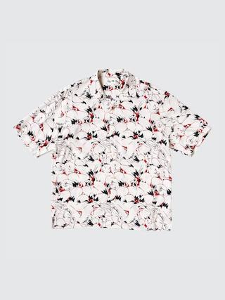 Mens Open Collar Shirt Short Sleeve Japanese Auspicious Symbol Print White XS UNIQLO US Product Image