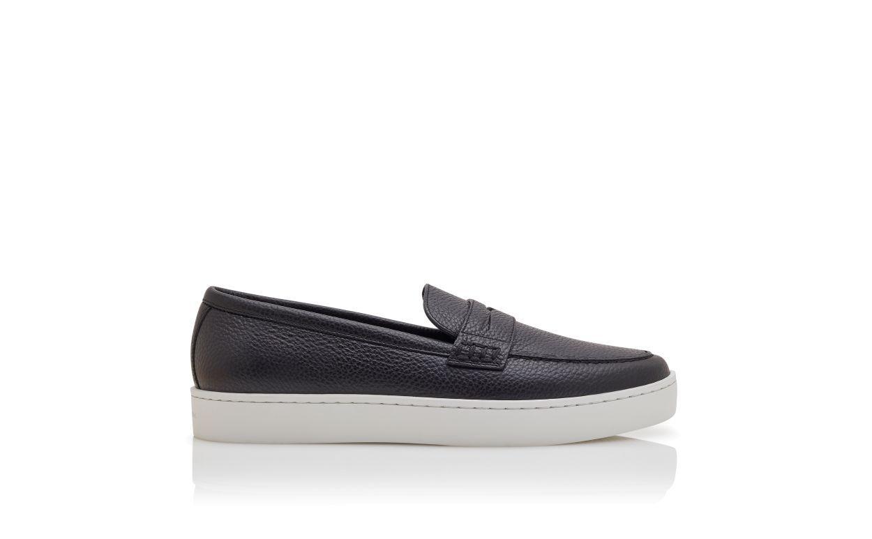 ELLIS Black Calf Leather Slip-On Loafers Product Image