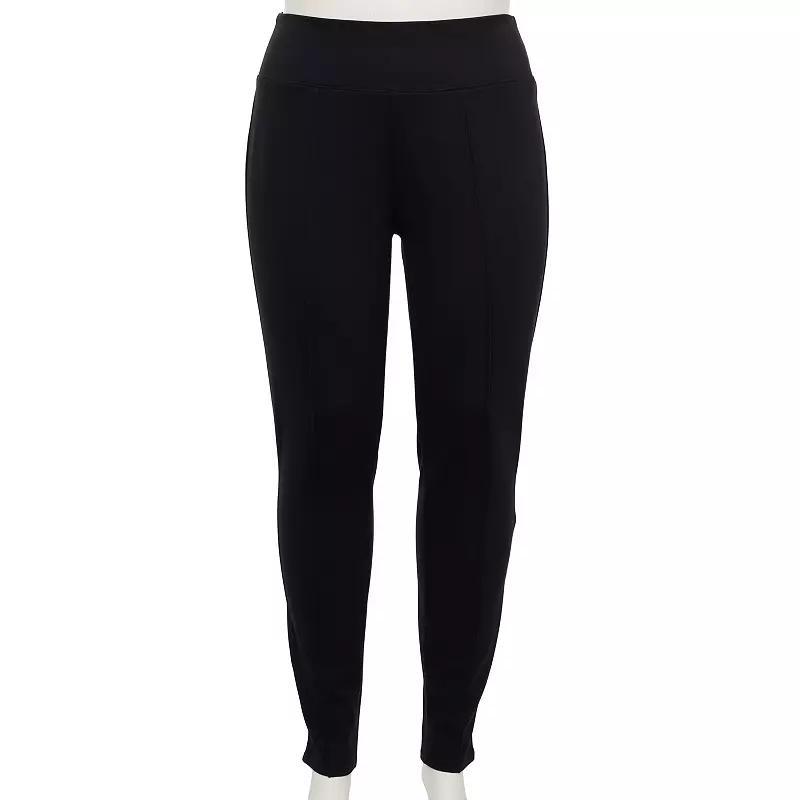 Plus Size Nine West Seamed Tummy-Control Ponte Leggings, Women's, Size: 0X, Black Product Image