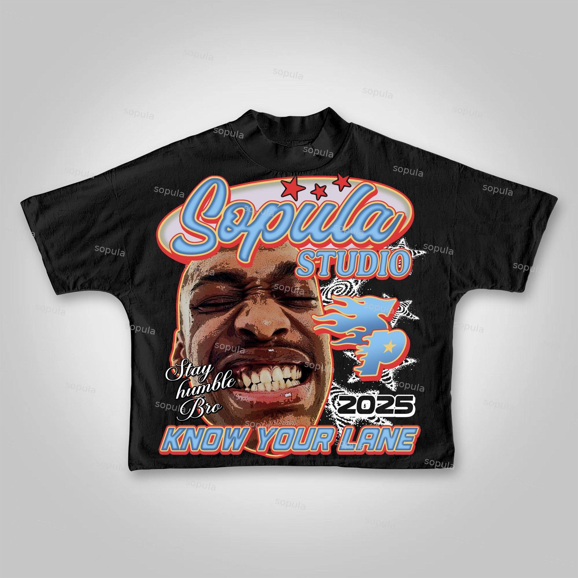 Sopula 2025 Stay Humble, Bro Vintage Street Head Graphic Cropped T-shirt Product Image