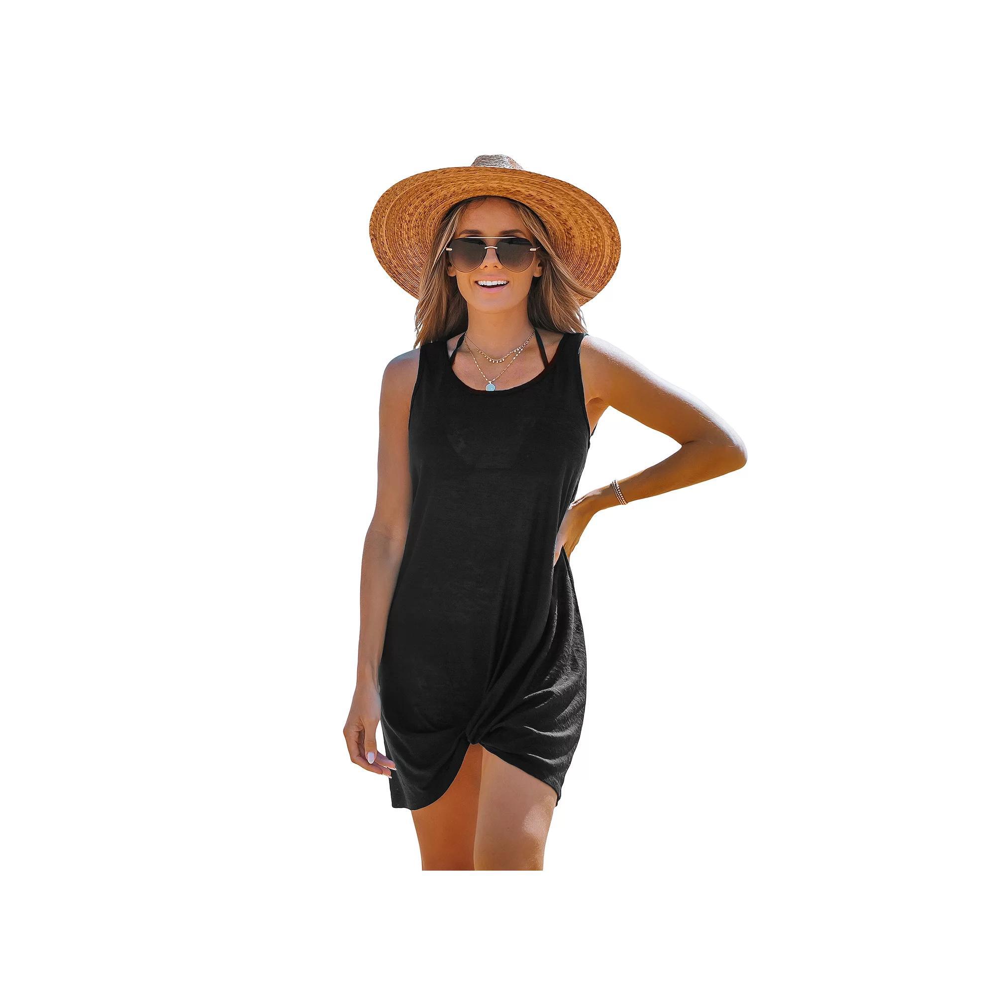 Women's Cupshe Summer Fun Twisted Mini Cover-Up Dress, Size: XS, Black Product Image