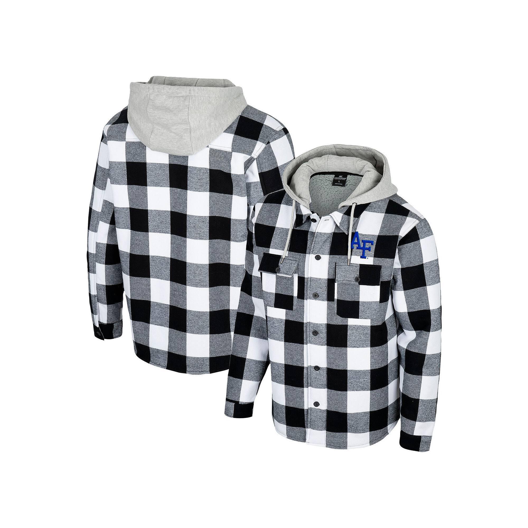 Men's Colosseum Black/White Air Force Falcons Buffalo Plaid Full-Zip Jacket, Size: 3XL, Afa Black Product Image
