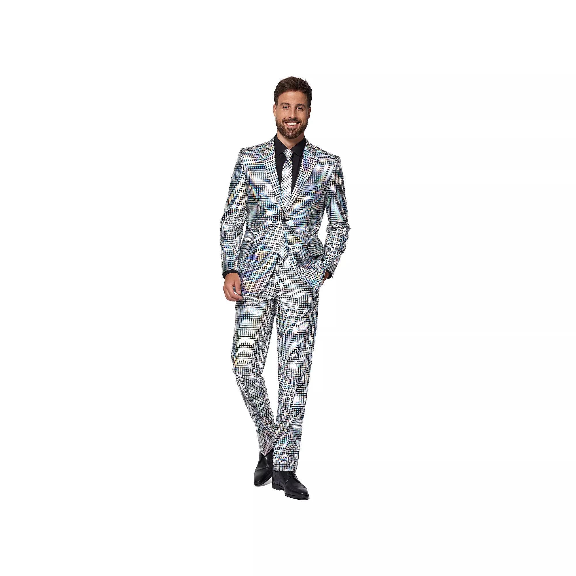 Men's OppoSuits Discoballer Slim-Fit Novelty Suit & Tie Set, Size: 50 - Regular Product Image