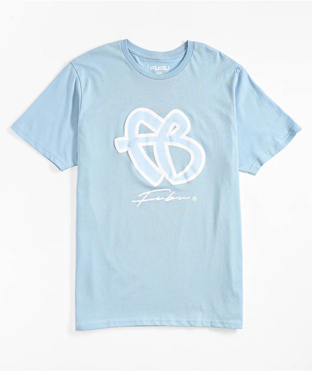FUBU Cursive Sky Blue T-Shirt Product Image