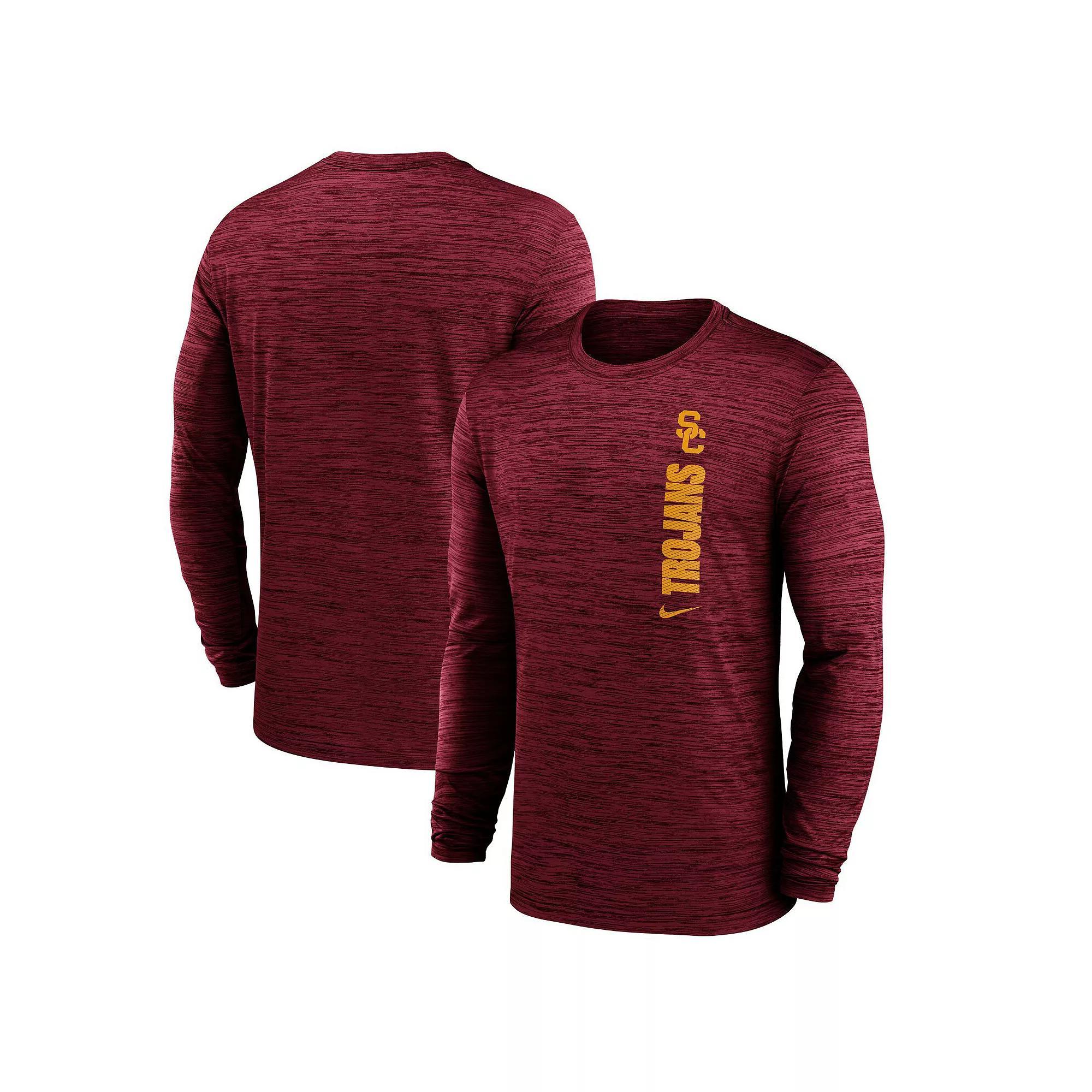 Men's Nike Cardinal USC Trojans 2024 Sideline Velocity Performance Long Sleeve T-Shirt, Size: Small, Red Product Image