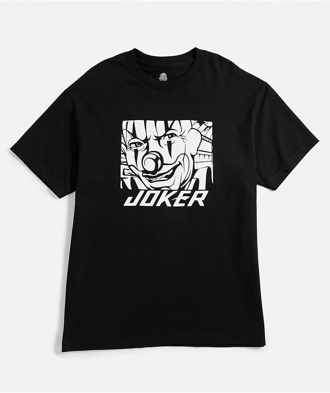 Joker Clown Face Tag Black T-Shirt Product Image