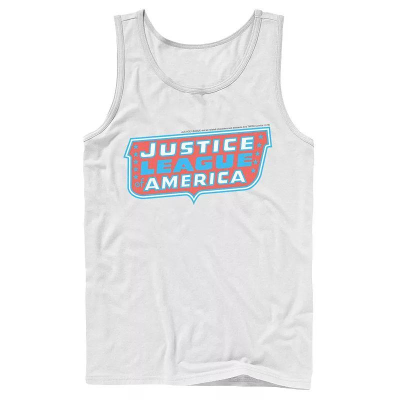 Men's DC Comics Justice League of America Text Poster Logo Tank Top, Size: XL, Grey Product Image