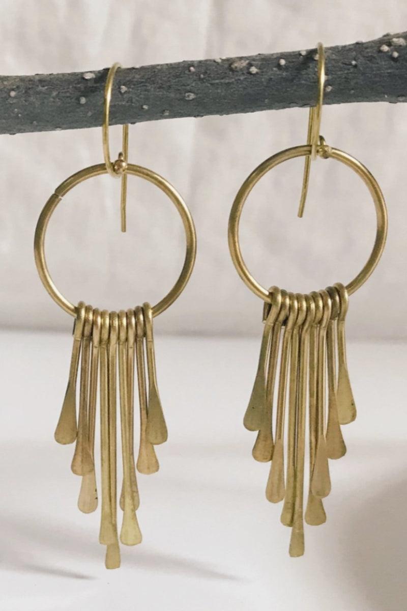 Brass Fringe Earrings Product Image