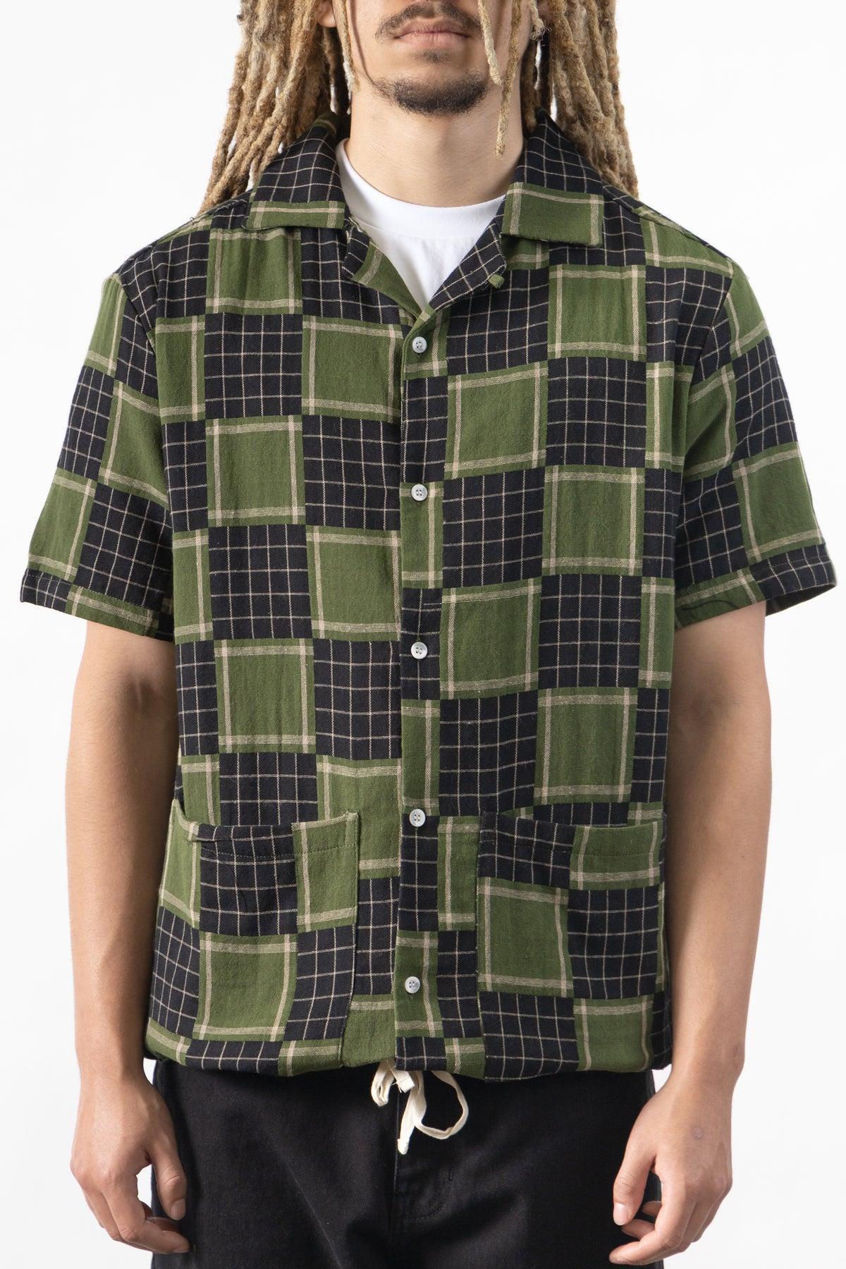 Blacksmith - Check Weave Resort Shirt - Green Product Image