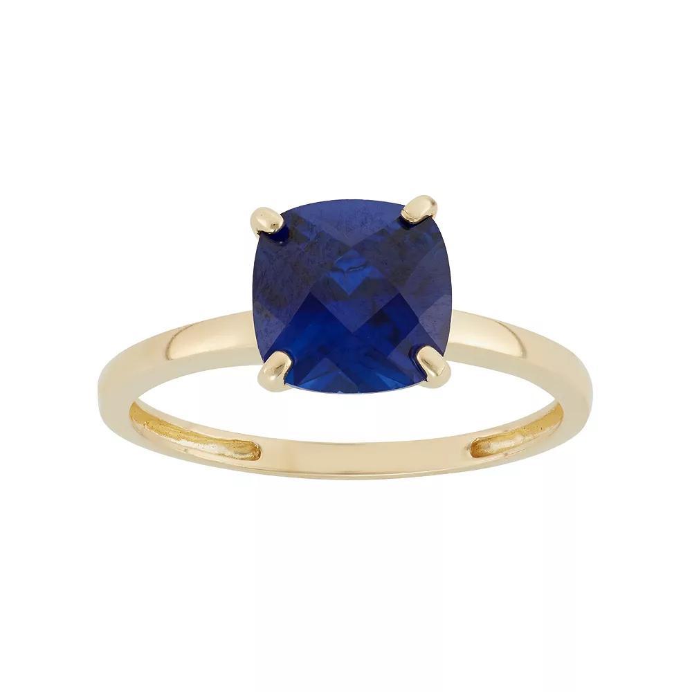 Designs by Gioelli Lab-Created Sapphire 10k Gold Ring, Women's, Size: 9, Blue Product Image