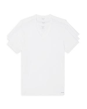 Calvin Klein Cotton Stretch Moisture Wicking V Neck Tees, Pack of 3 Product Image
