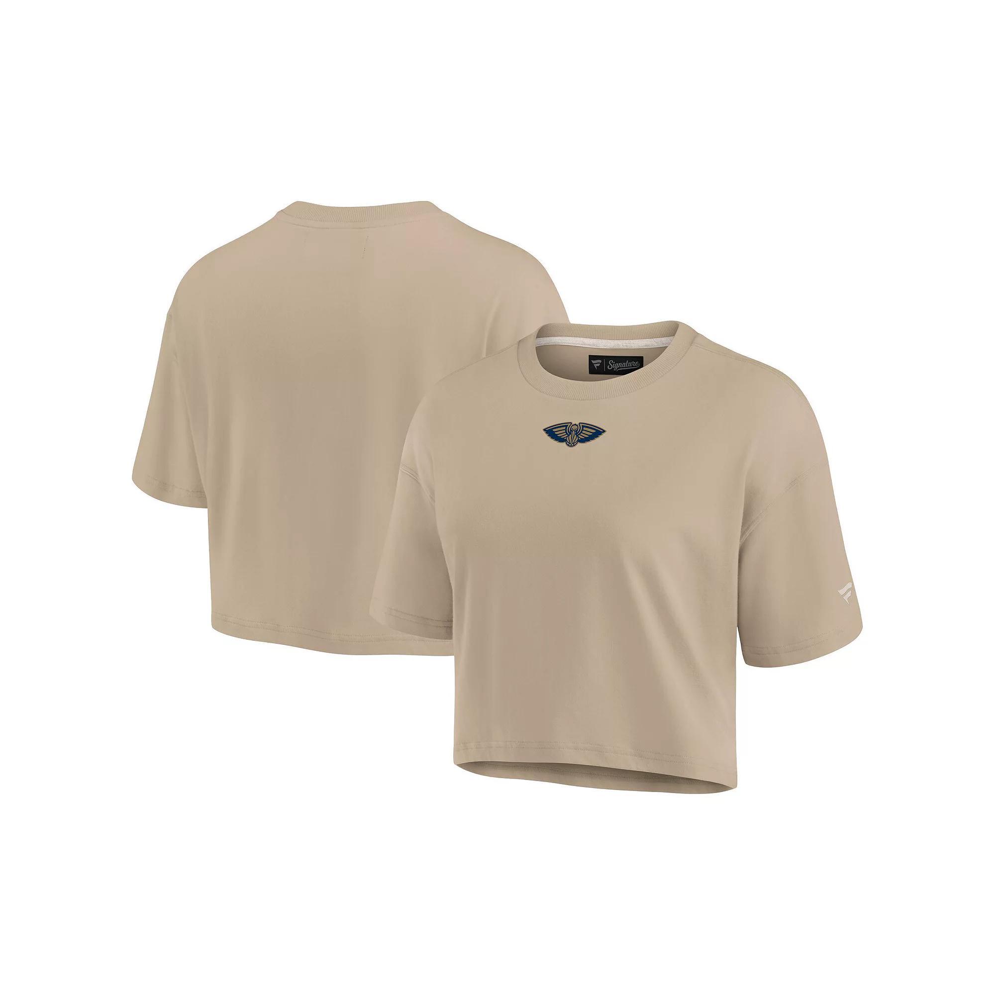 Womens Fanatics Signature Khaki New Orleans Pelicans Elements Super Soft Boxy Cropped T-Shirt Product Image