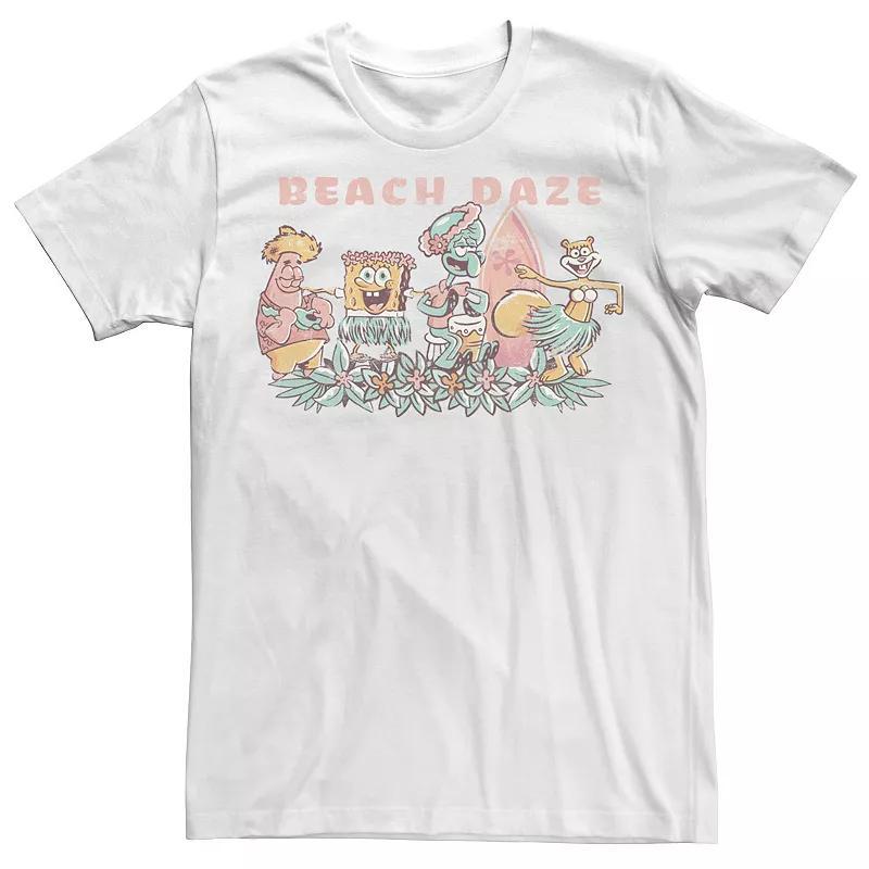 Big & Tall SpongeBob SquarePants Beach Daze Group Shot Tee, Men's, Size: 4XL, White Product Image