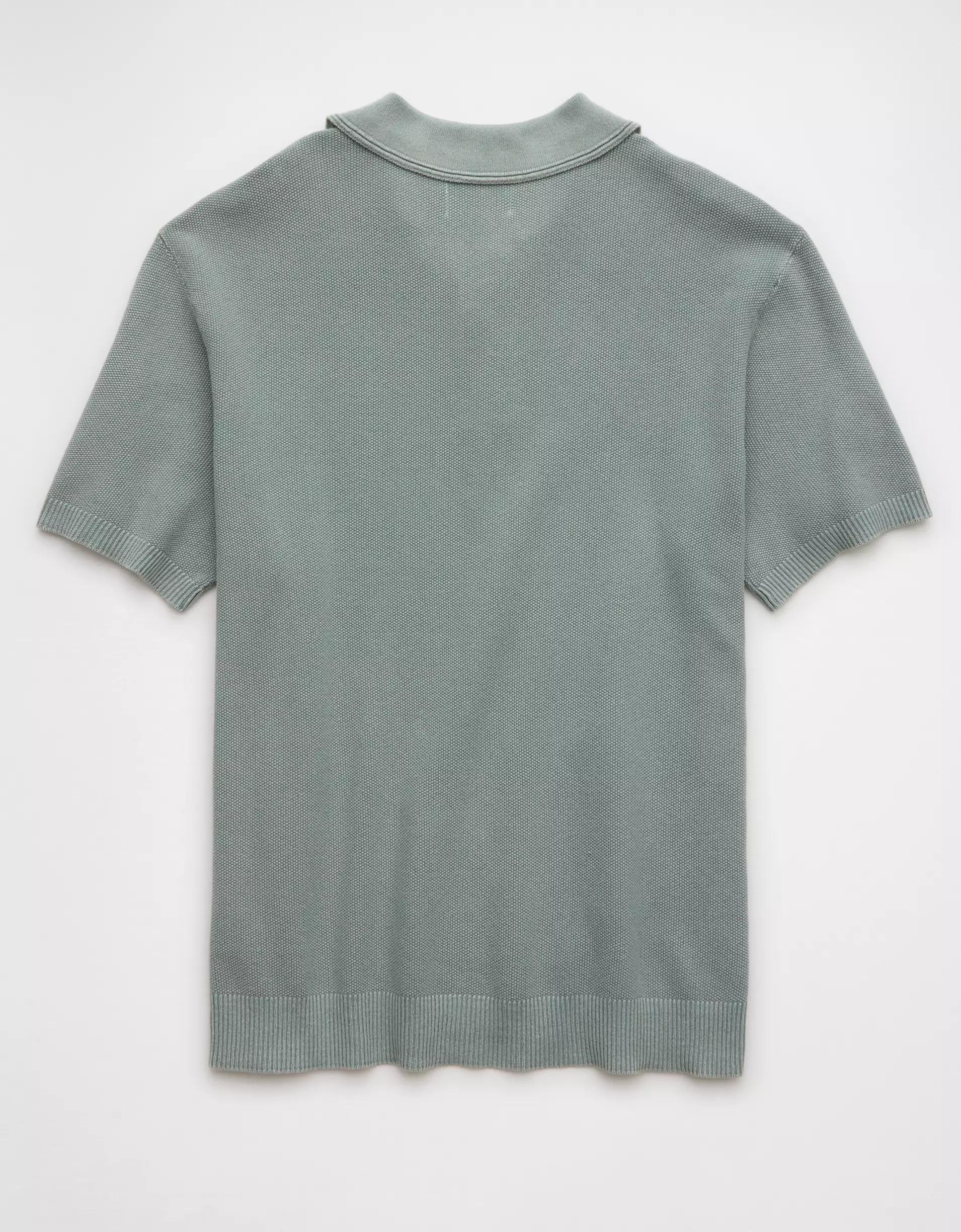 AE Weekend Washed Sweater Polo Shirt Product Image