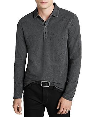 John Varvatos Adam Long Sleeved Jacquard Polo Product Image