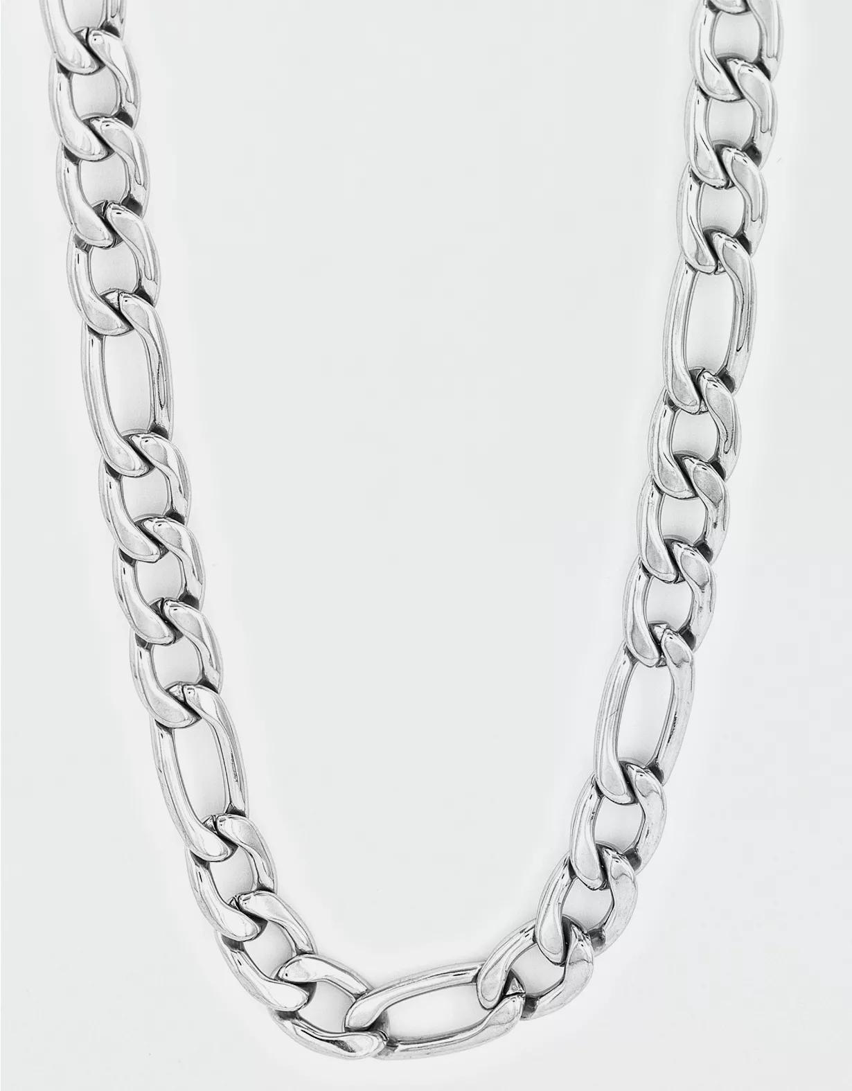 West Coast Jewelry Polished Stainless Steel Figaro Chain Necklace Product Image
