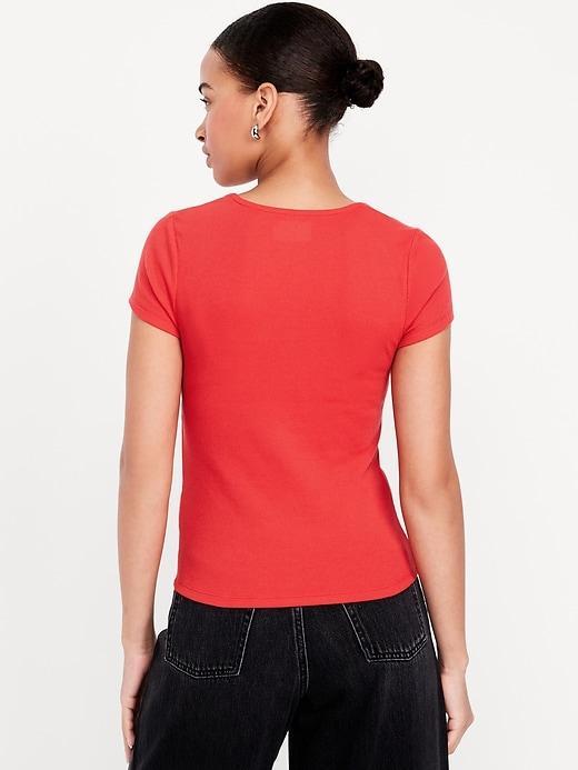 Ribbed Square-Neck T-Shirt Product Image