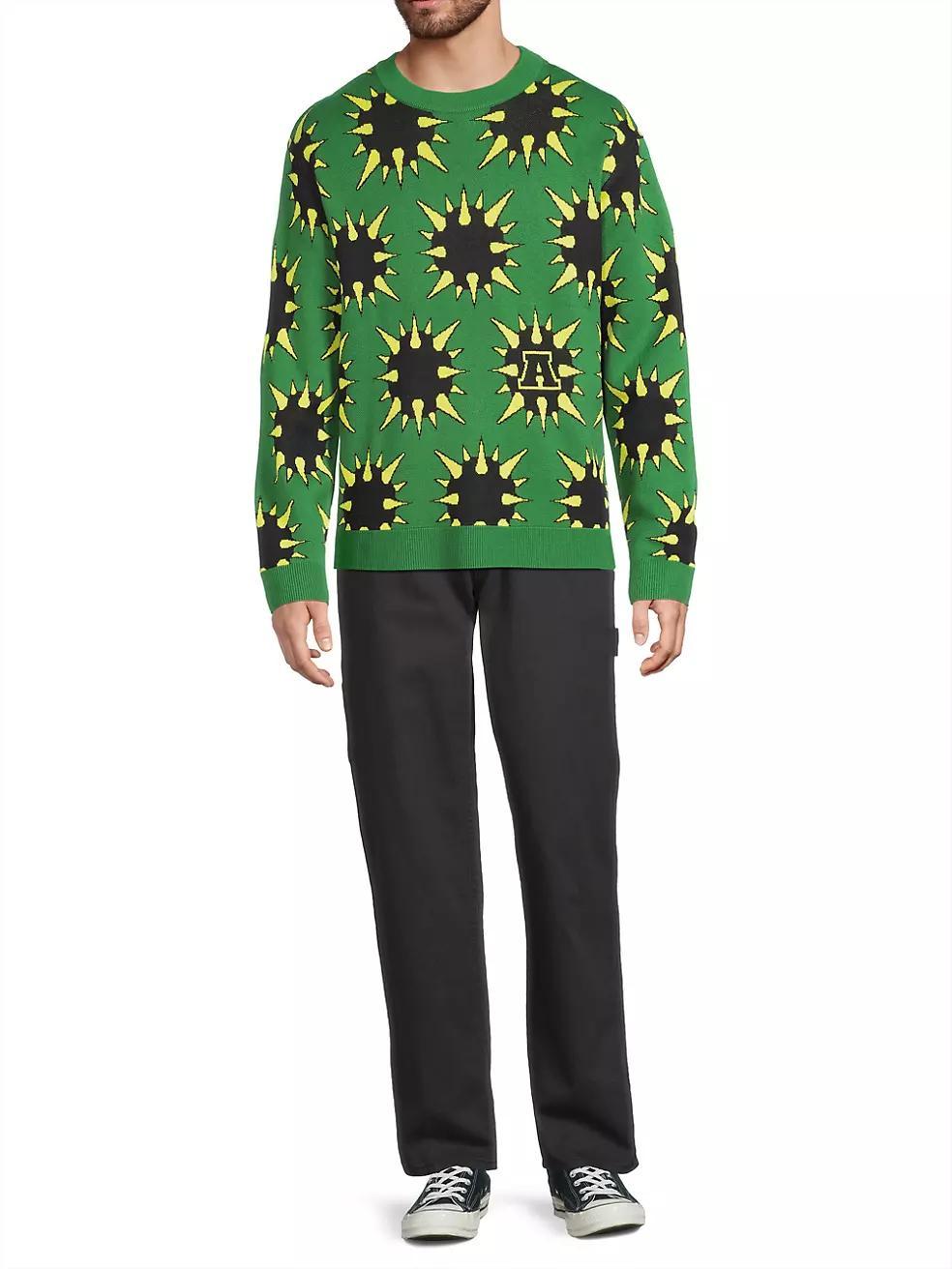 Spike Abstract Cotton-Blend Sweater Product Image