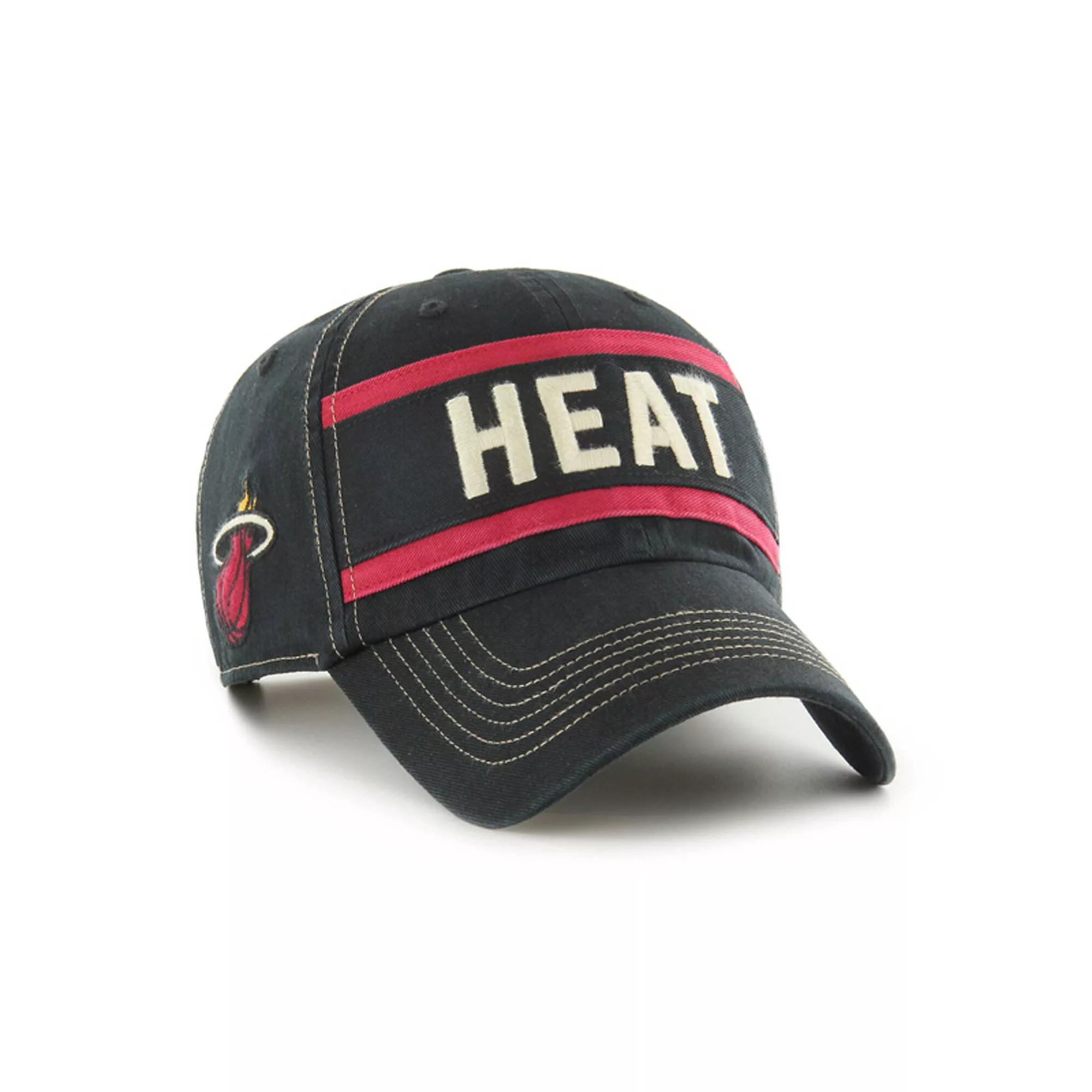Men's '47 Black Miami Heat Quick Snap Clean Up Adjustable Hat Product Image
