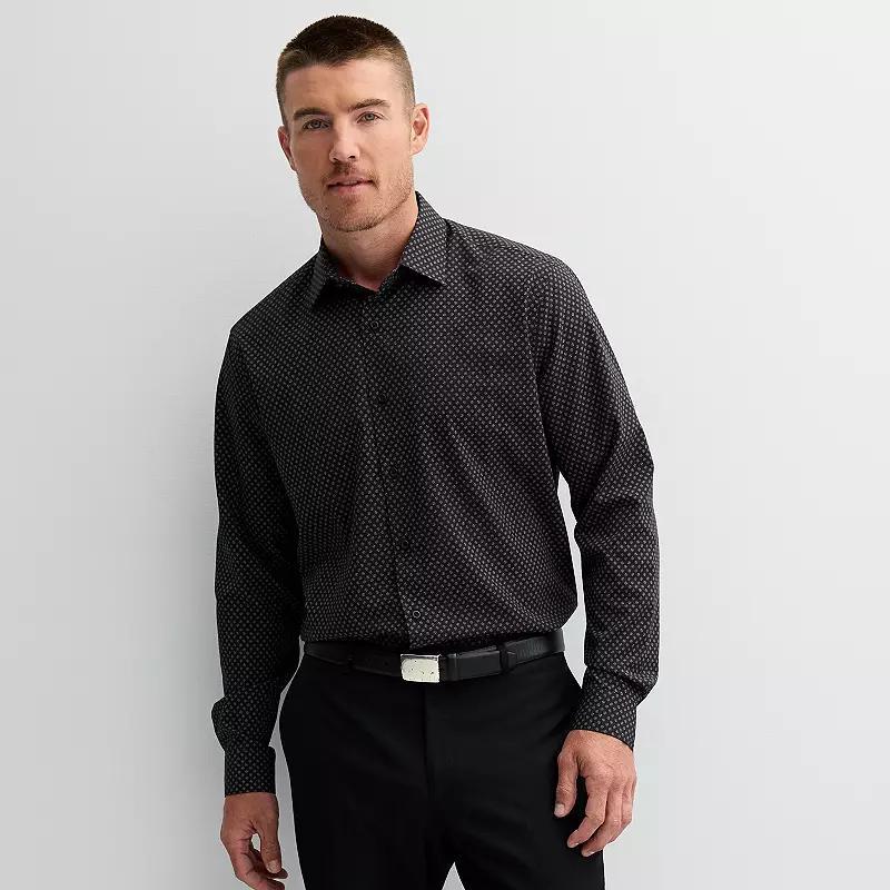 Men's Apt. 9® Performance Regular-Fit Wrinkle Resistant Dress Shirt, Size: XL-36/37, White Geo Floral Product Image
