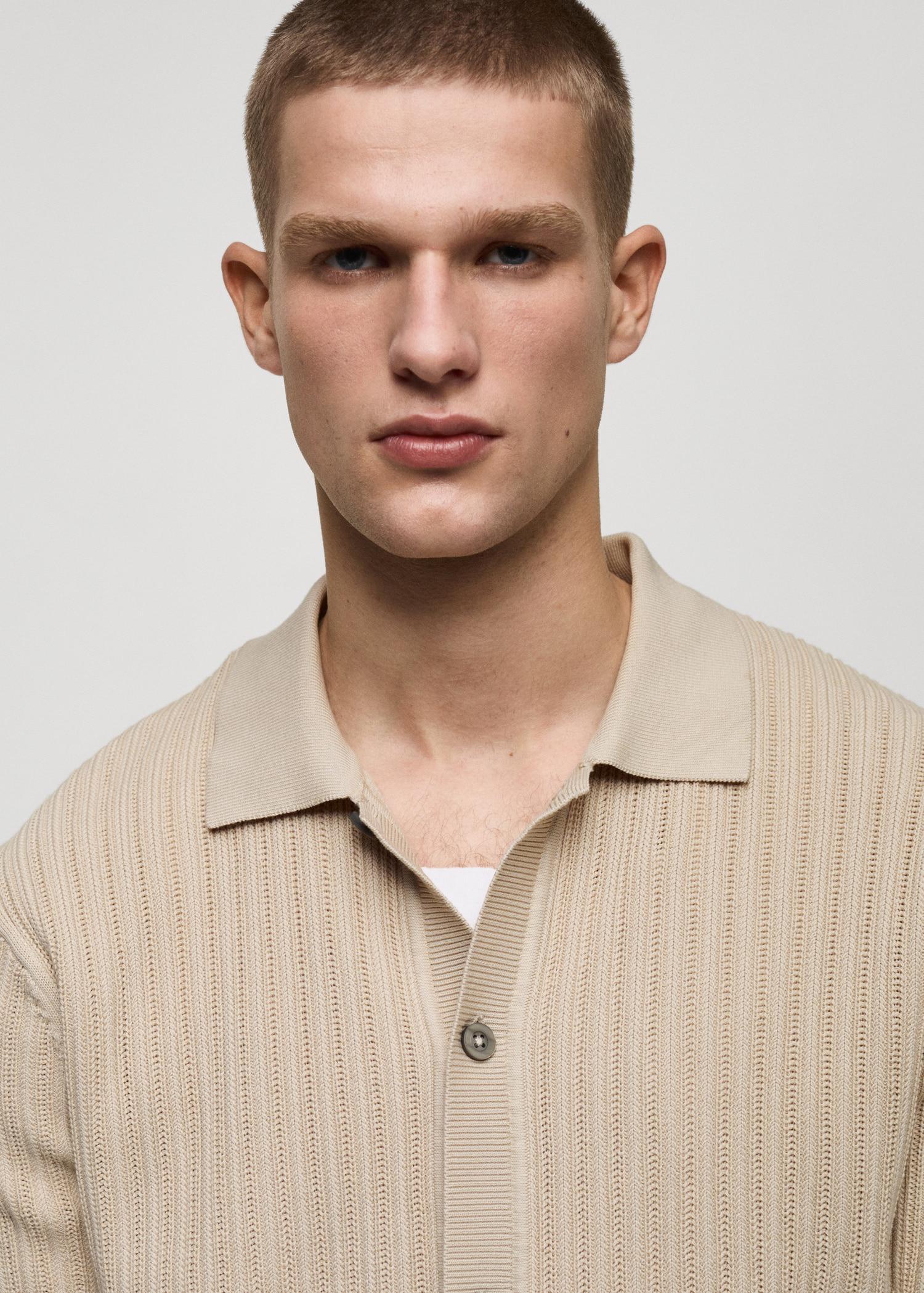100% cotton shirt structure - Men | MANGO USA Product Image