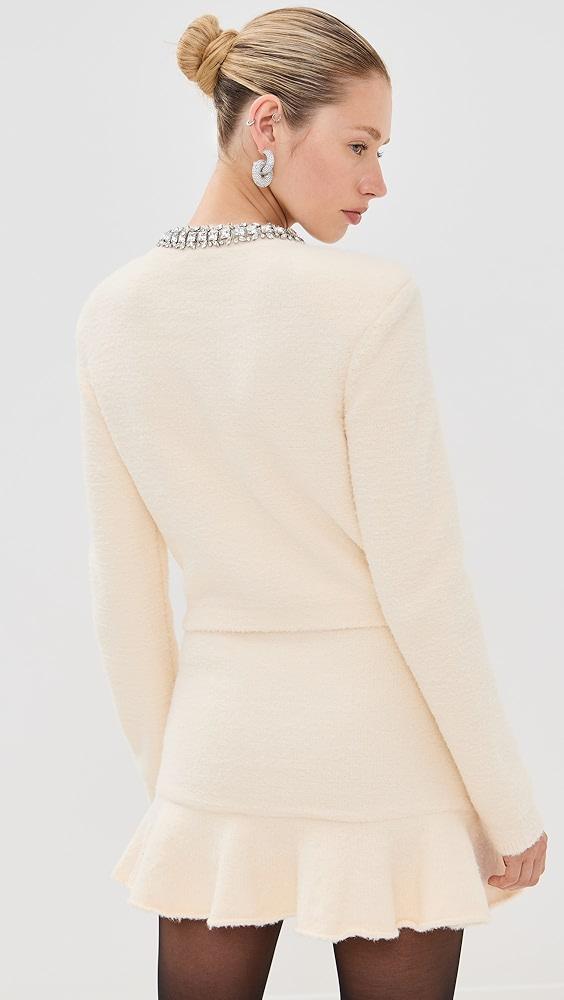 Self Portrait Cream Soft Knit Cardigan | Shopbop Product Image