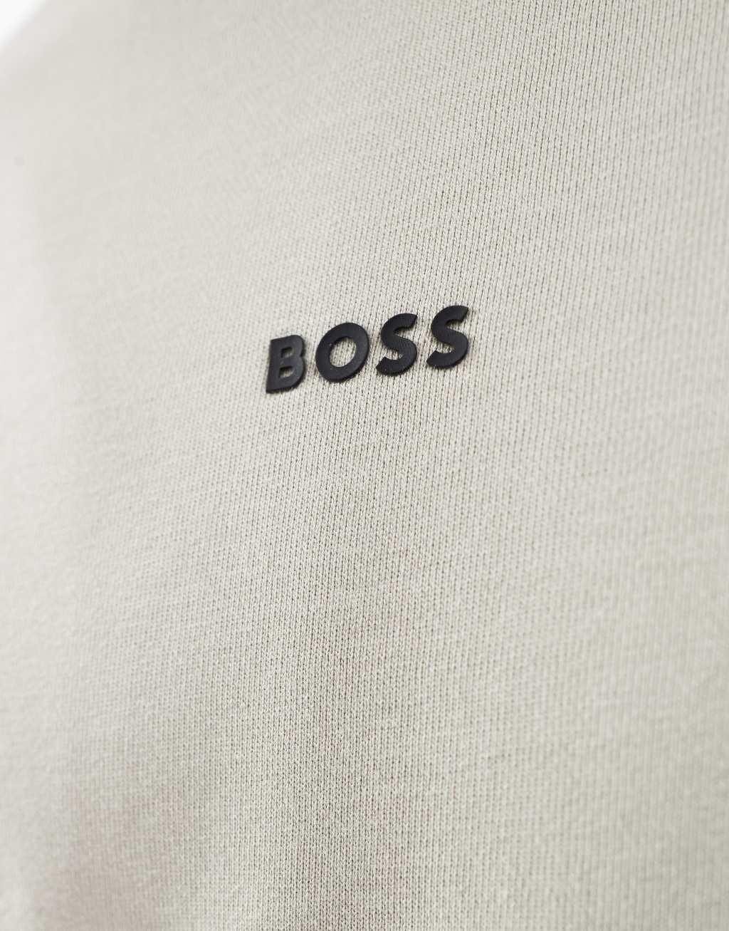 BOSS Orange sweatshirt in beige with central logo print Product Image
