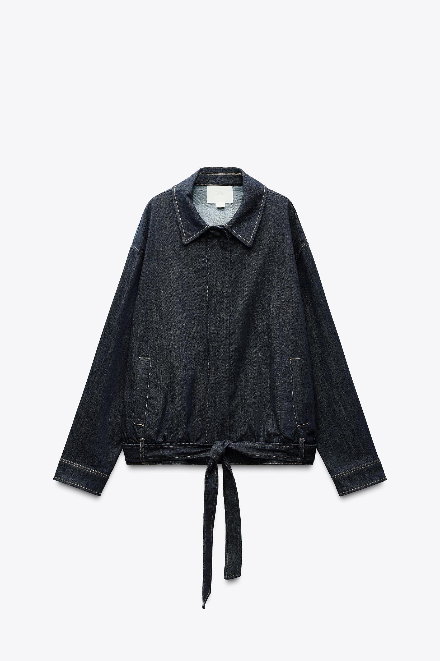 BELTED TRF DENIM JACKET Product Image