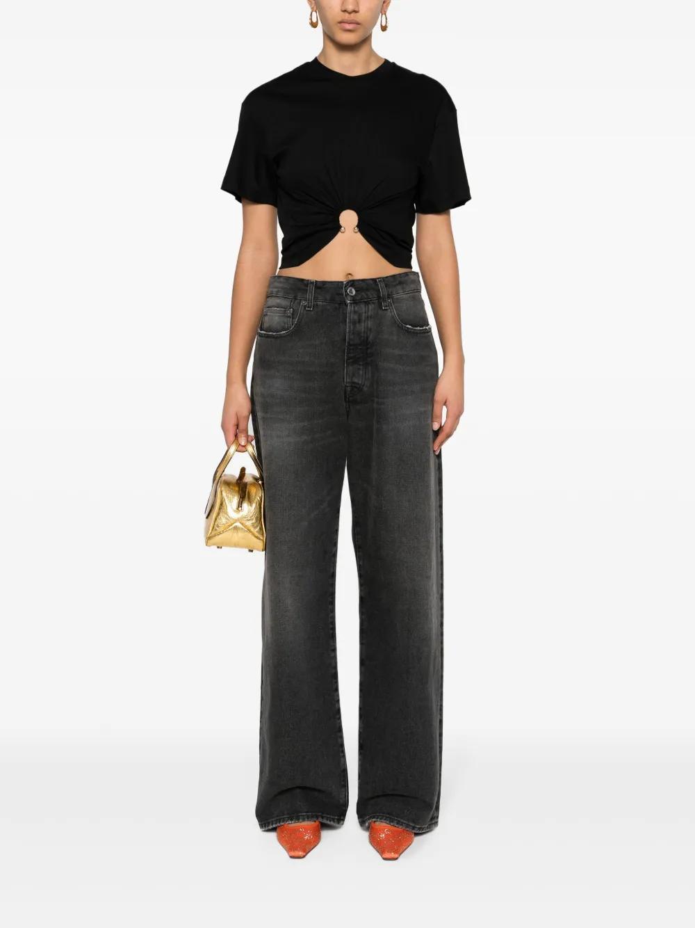 ring-embellished T-shirt Product Image