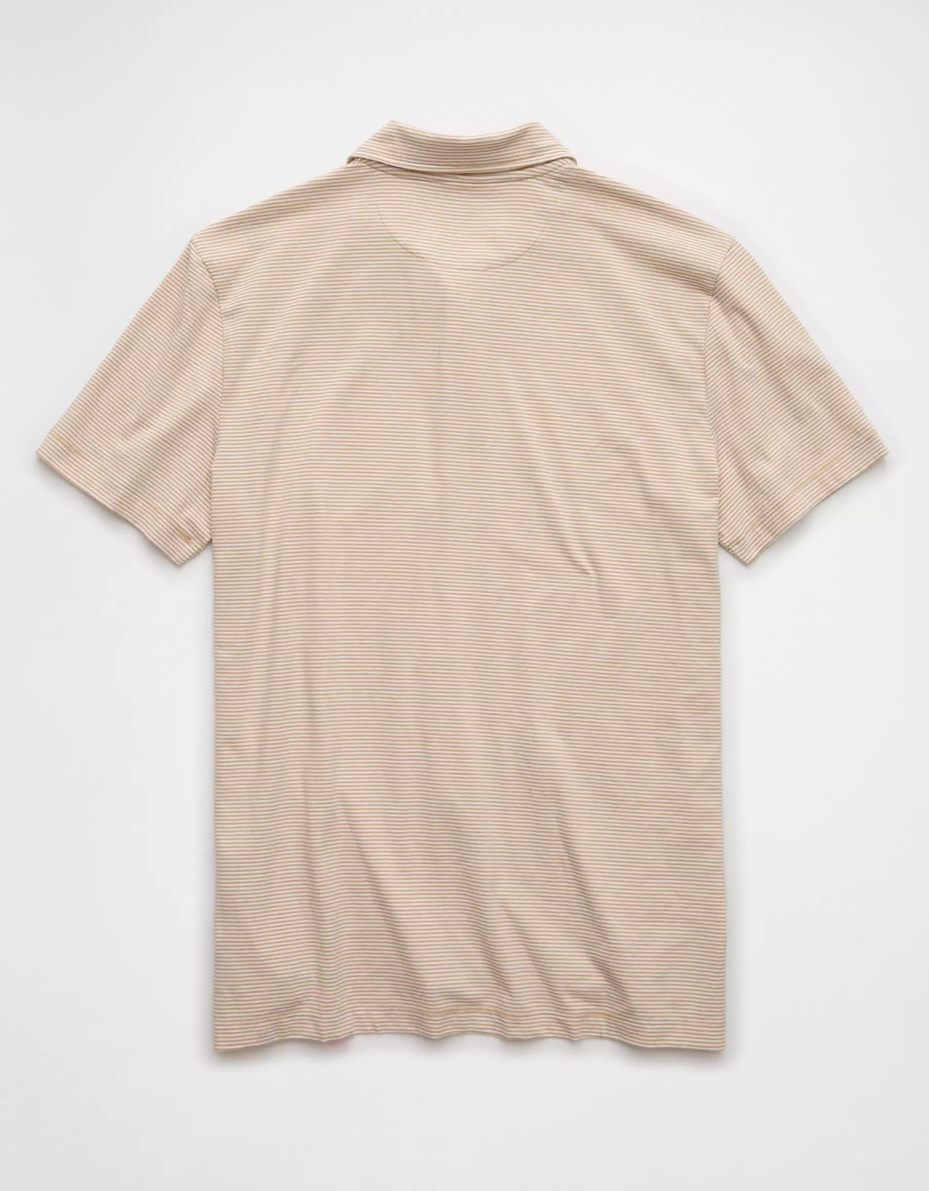 AE 24/7 Club Logo Striped Polo Shirt Product Image