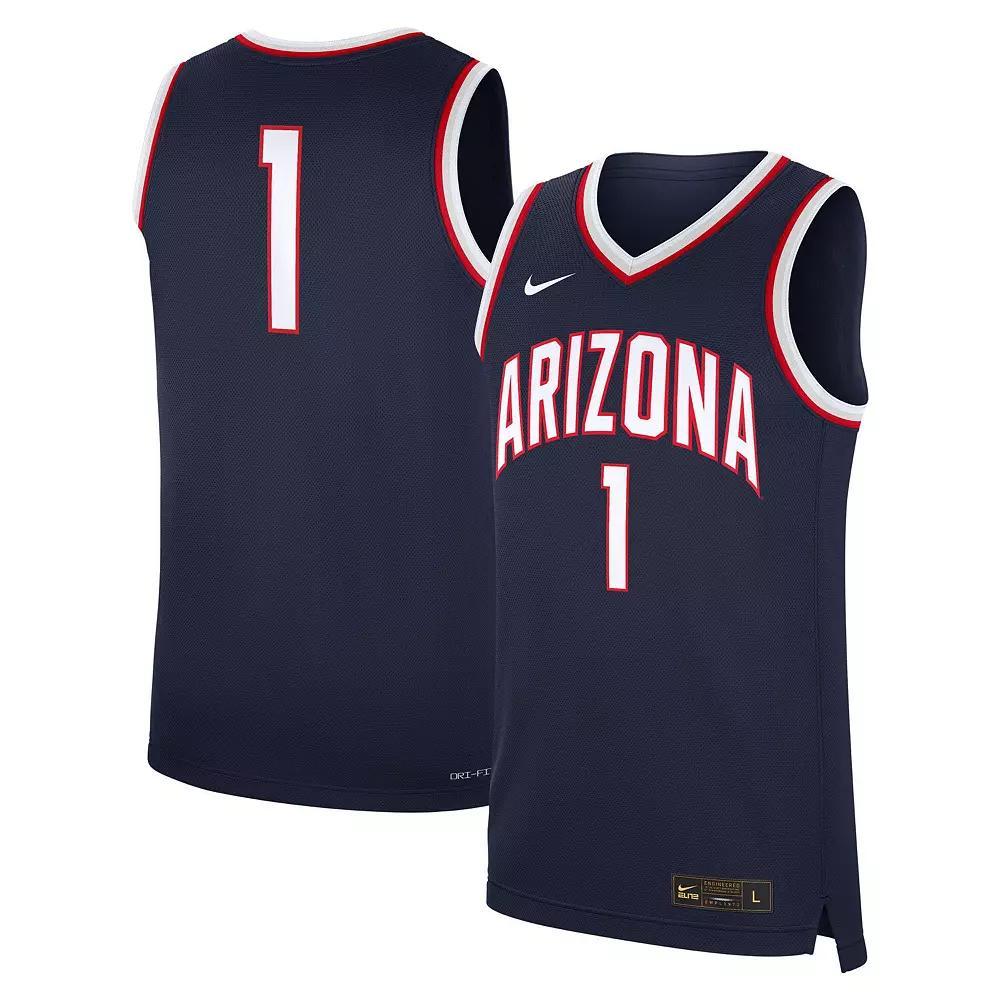 Men's Nike #1 Navy Arizona Wildcats Road Replica Jersey, Size: XL, Blue Product Image