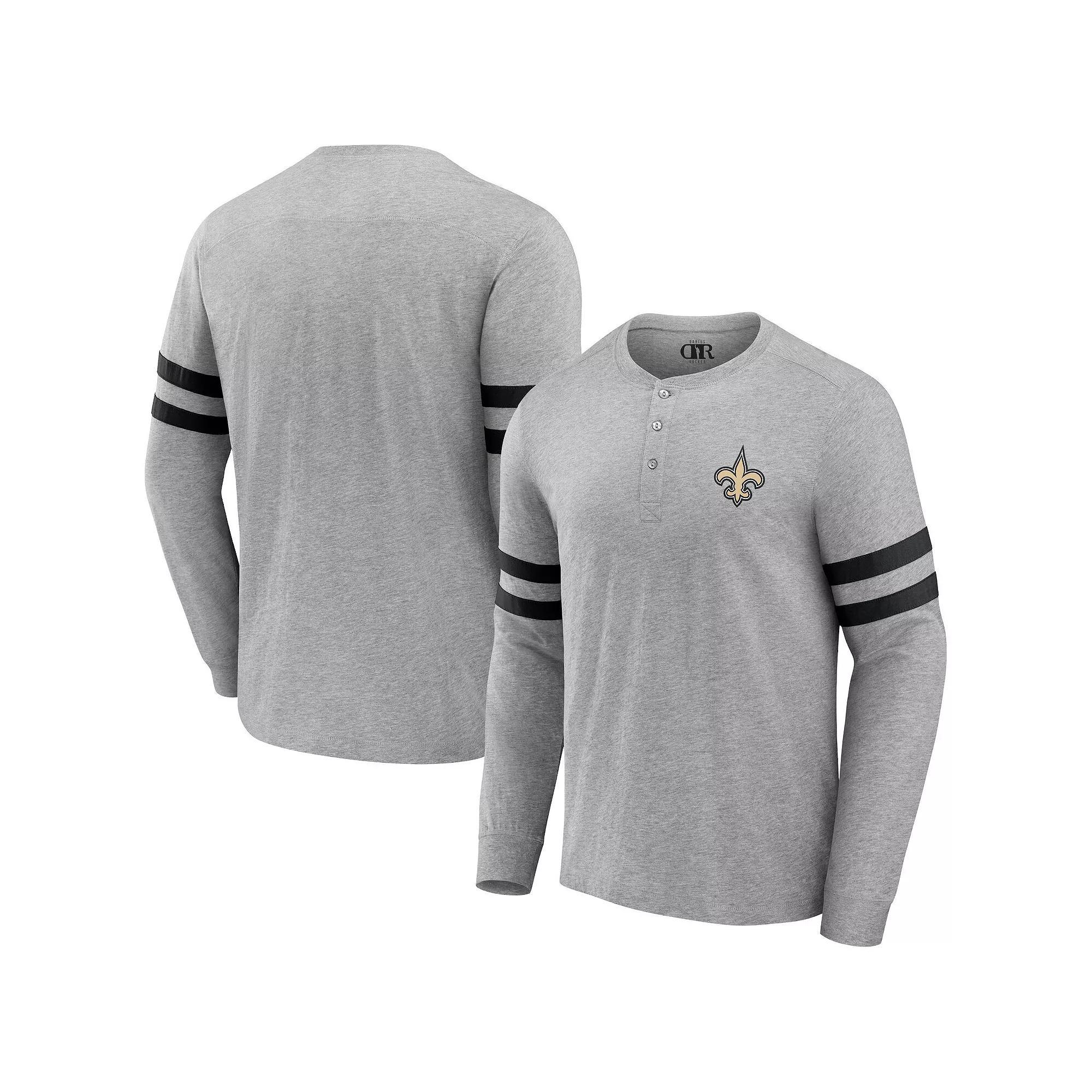 Men's NFL x Darius Rucker Collection by Fanatics Heather Gray New England Patriots Henley Long Sleeve T-Shirt, Size: Medium, Grey Product Image