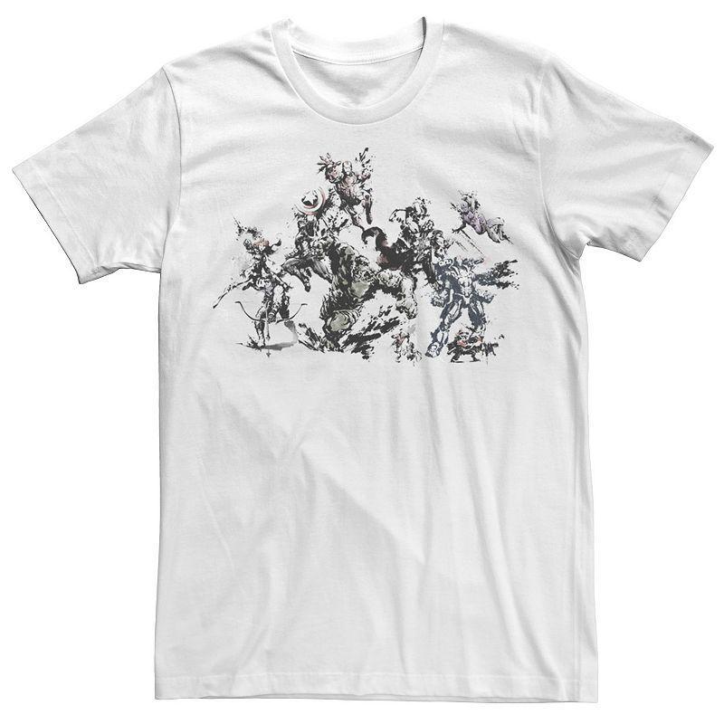 Men's Marvel Avengers Splat Art Poster Graphic Tee, Size: XL, White Product Image