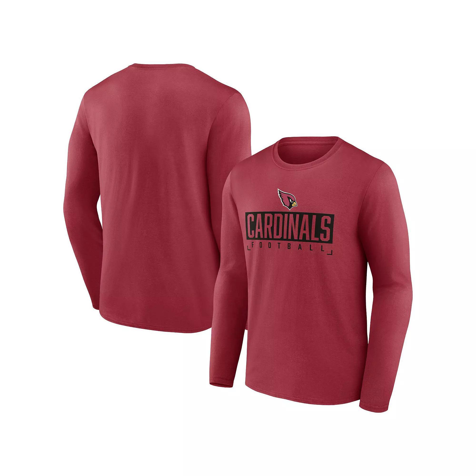 Men's Fanatics Branded Cardinal Arizona Cardinals Big & Tall Wordmark Long Sleeve T-Shirt, Size: 2XB, Red Product Image