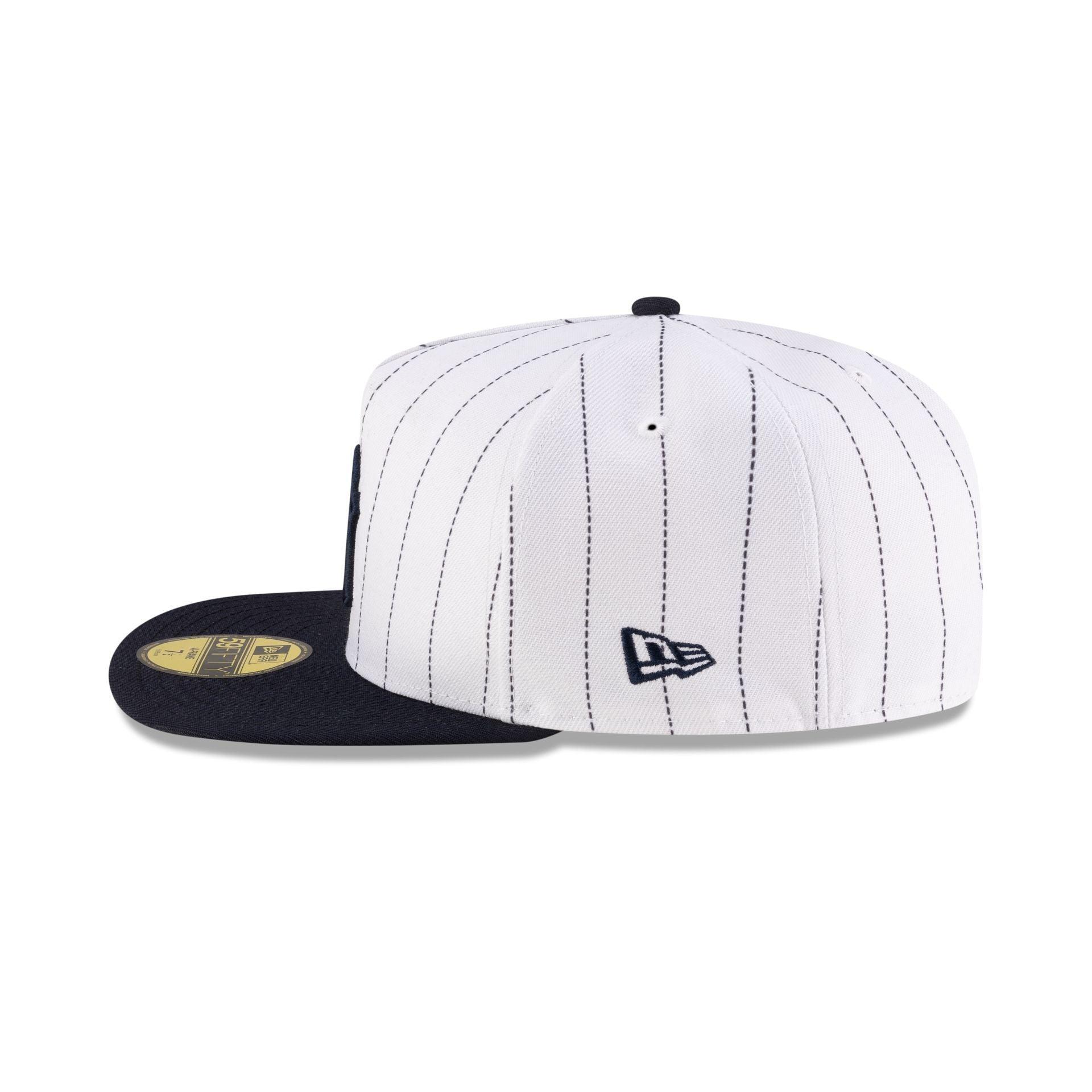 Just Caps League Sidepatch Pinstripe New York Yankees 59FIFTY A-Frame Fitted Hat Male Product Image