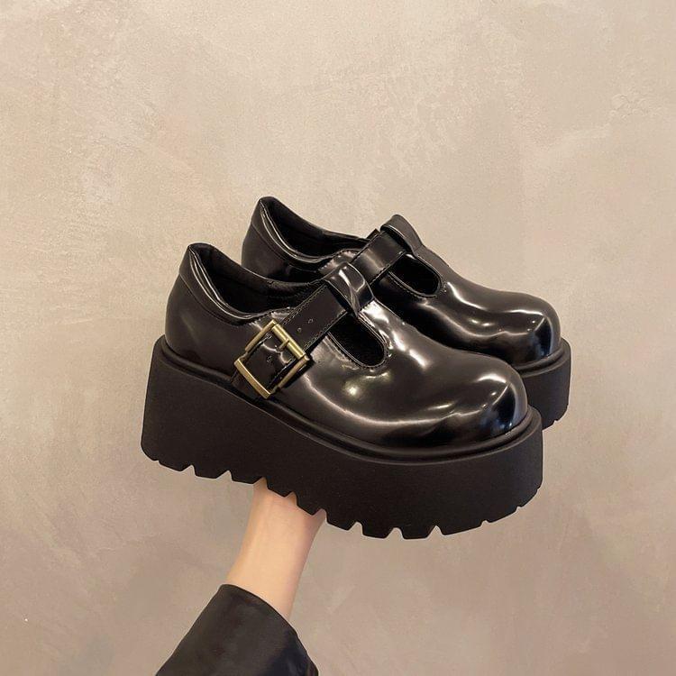 Platform Plain Mary Jane Shoes Product Image