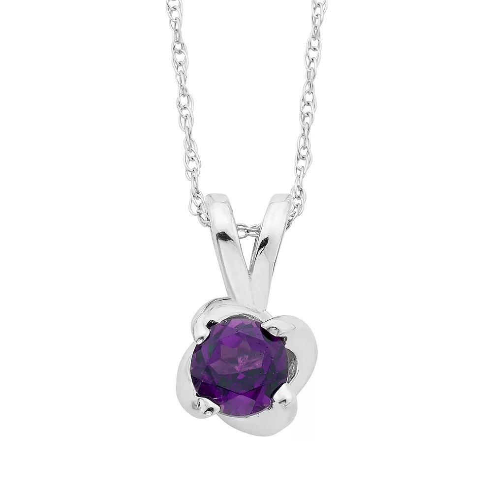 Boston Bay Diamonds Sterling Silver Birthstone Swirl Pendant Necklace, Women's, Size: 18", Purple Product Image