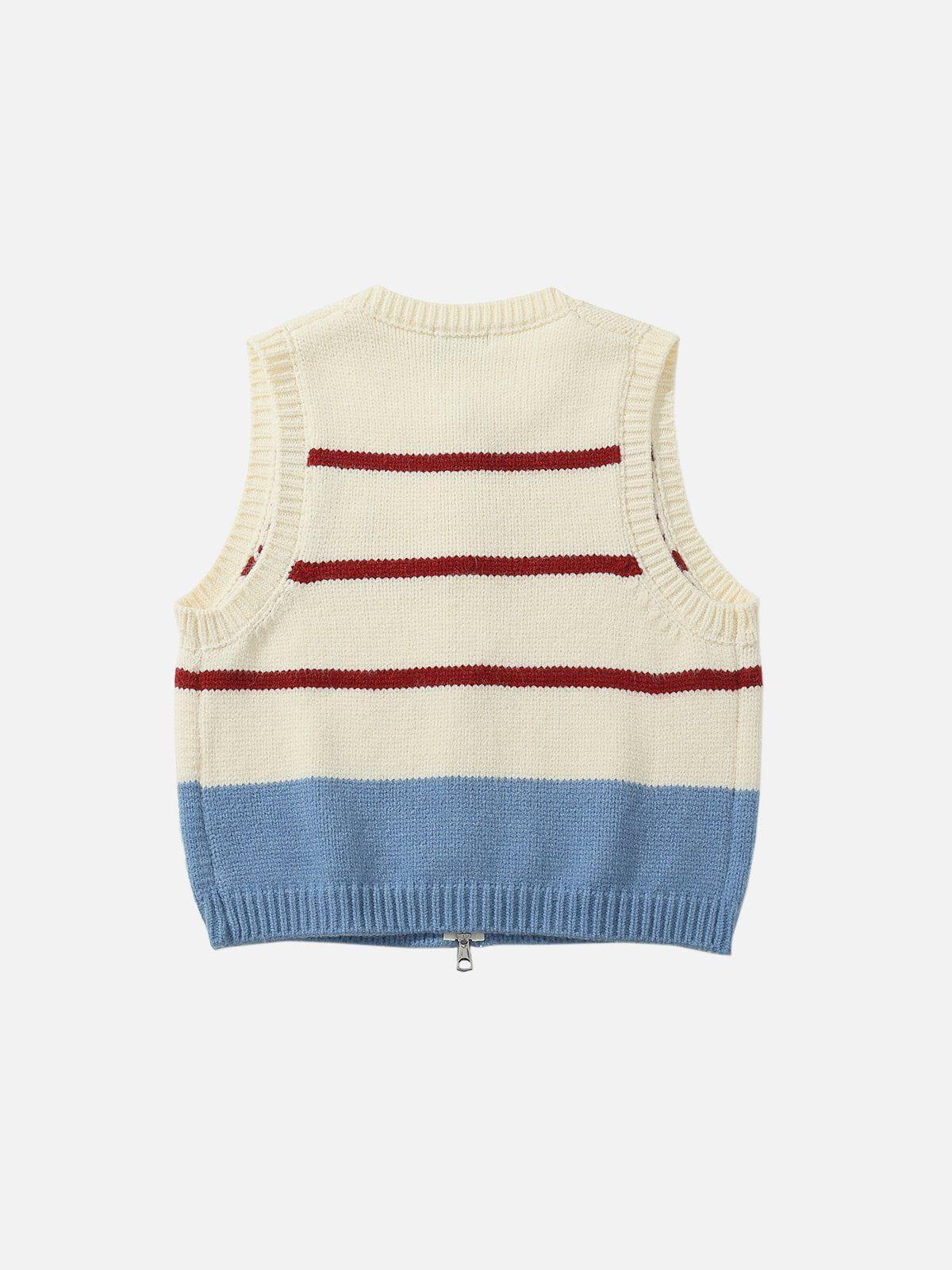 Aelfric Eden Stripe Zip Up Sweater Vest Product Image