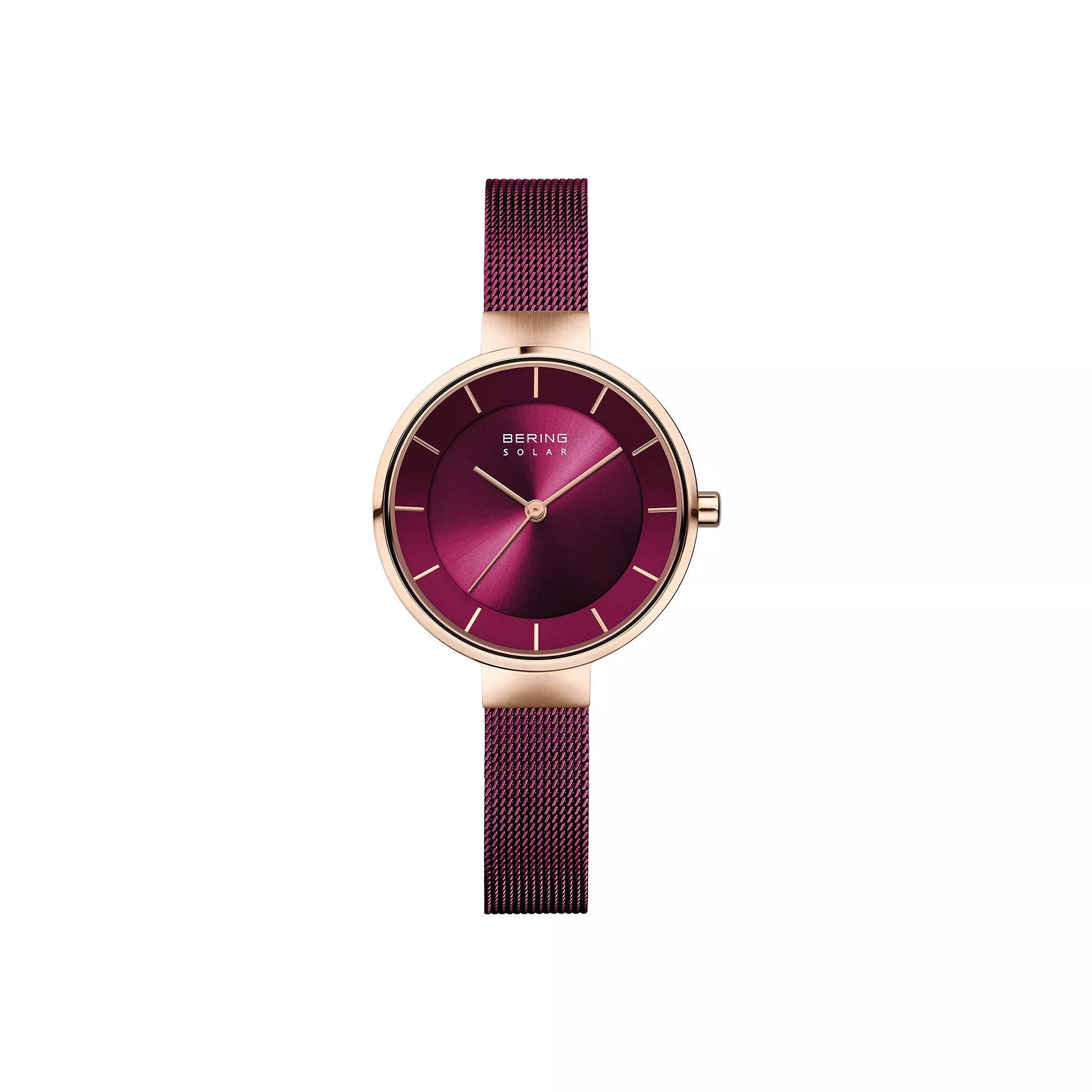 BERING Women's Ultra Slim Purple Stainless Milanese Bracelet Watch, Size: Medium Product Image