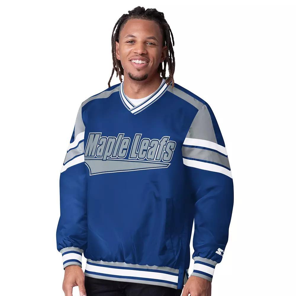 Men's Starter  Blue Toronto Maple Leafs Reliver I V-Neck Pullover Sweatshirt, Size: XL, Mpl Blue Product Image