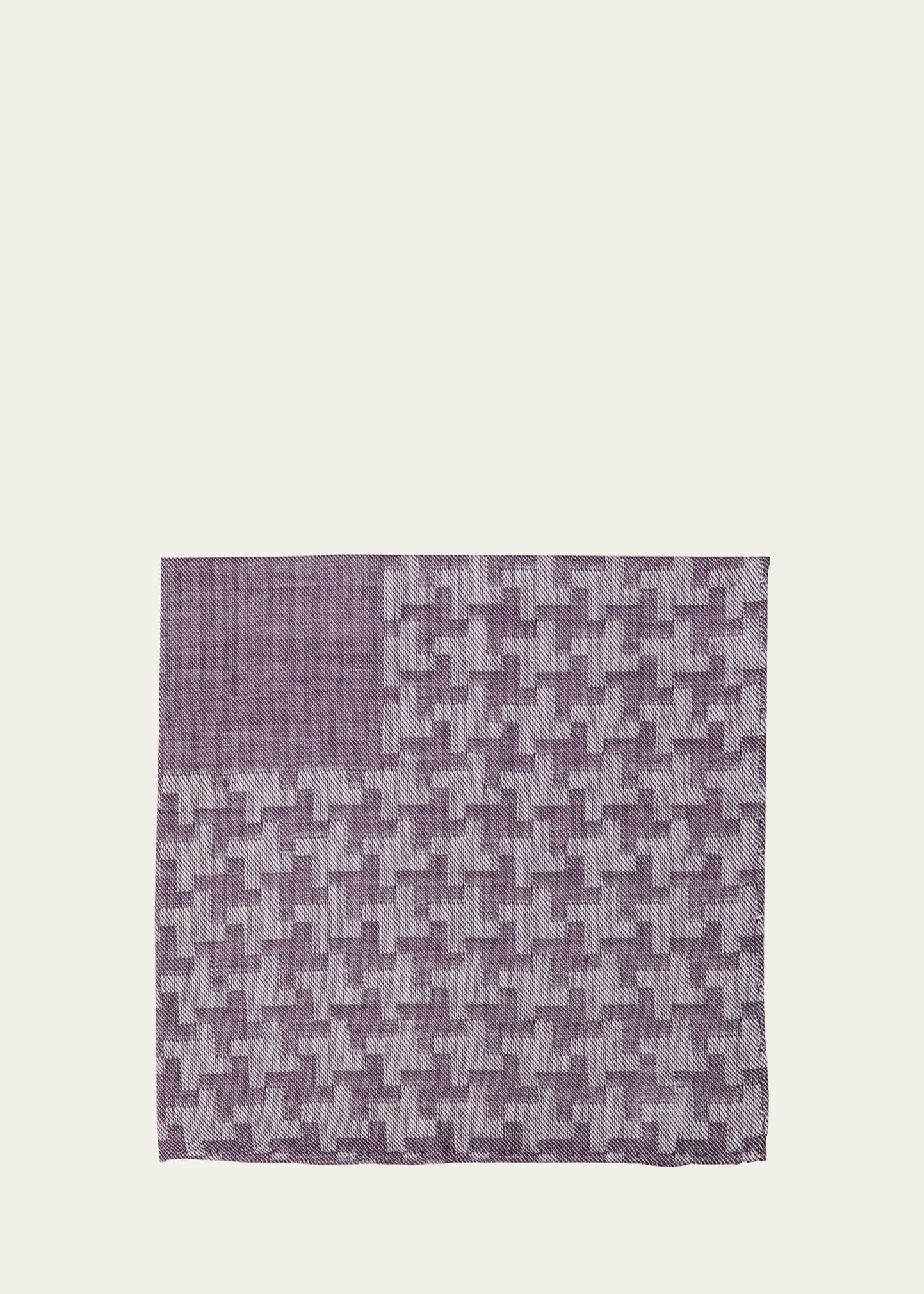 Men's Irregular Box-Print Cotton Handkerchief Product Image