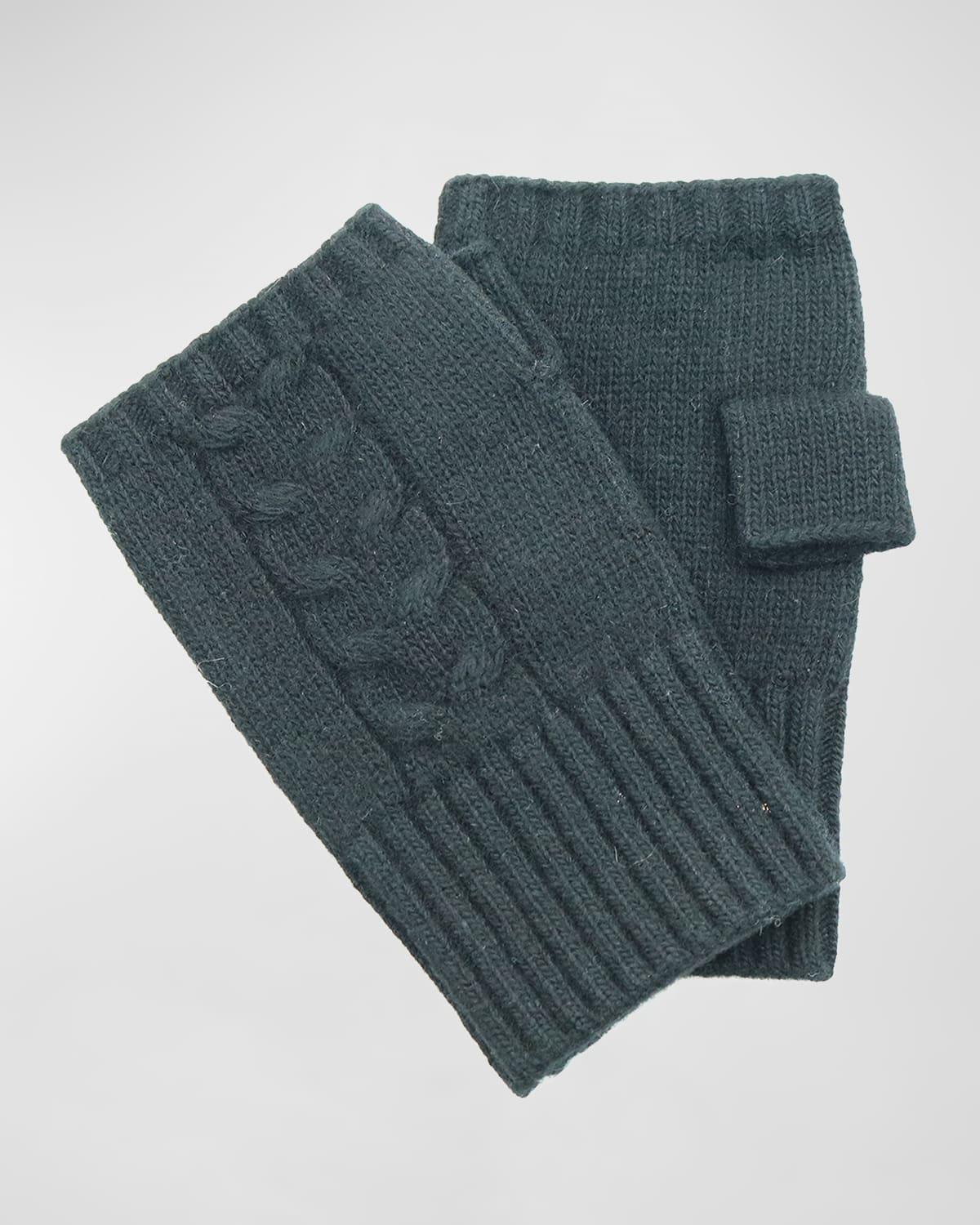 Mens Cable-Knit Fingerless Gloves Product Image
