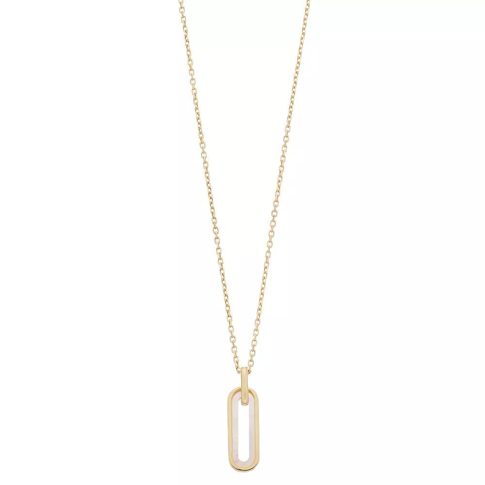 Au Naturale 14k Gold Mother-of-Pearl Paper Clip Necklace, Women's, Size: 18", Yellow Product Image