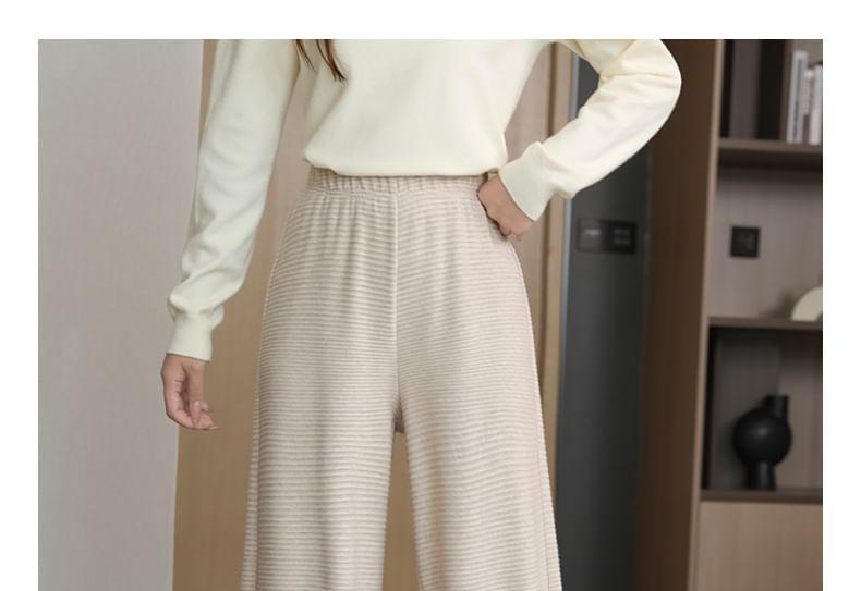 High Rise Striped Wide Leg Pants Product Image