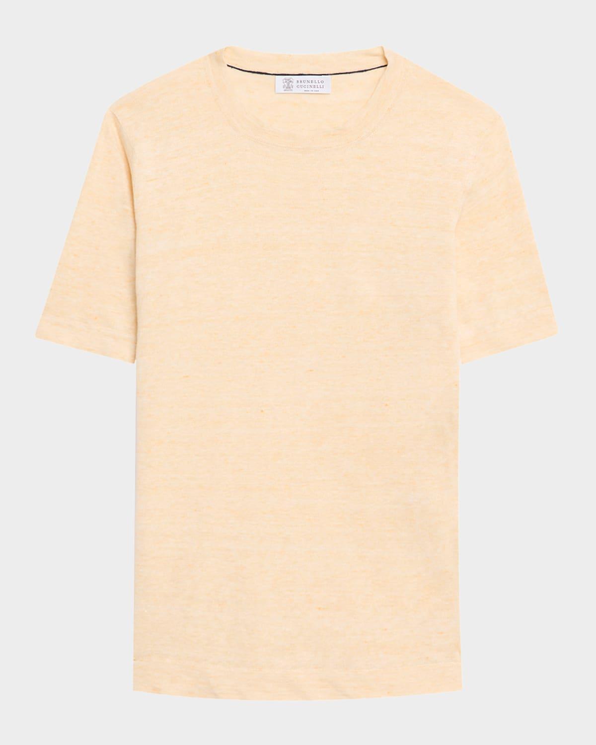 Mens Linen and Cotton Heathered Crewneck T-Shirt Product Image