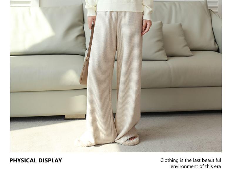 High Rise Striped Wide Leg Pants Product Image
